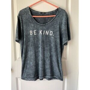 Be Kind Blue Women’s V-Neck Shirt Medium Written Top T-Shirt
